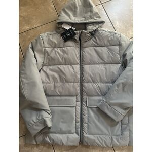 NWT Bugatchi XXL 2XL Sorona Full Zip Puffer Jacket Grey